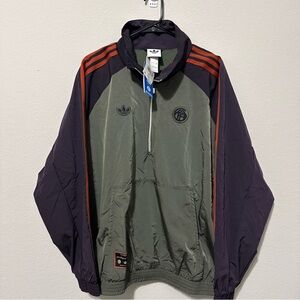 Adidas Mens XL FC Bayern Munich Terrace Icons Half Zip Soccer Jacket Green